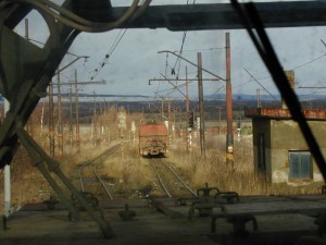 Pohled z kabiny lokomotivy